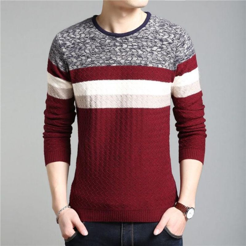 O Neck Striped Pullover