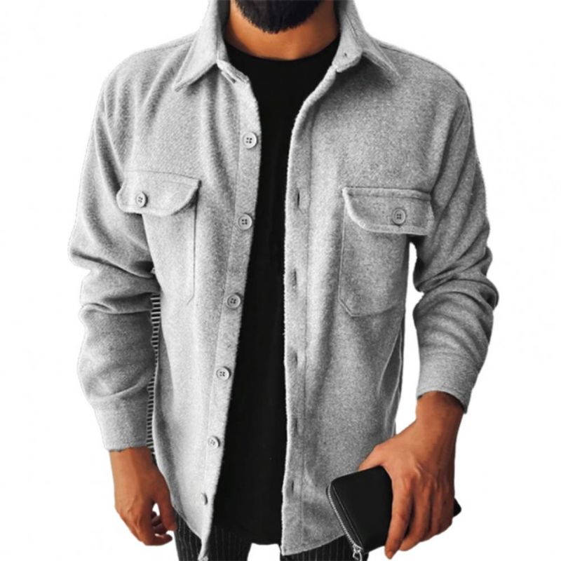 Streetwear Outwear Turn-down Collar Cardigan