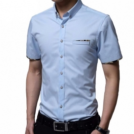 Slim Fit Bavlněná Košile S Krátkým Rukávem