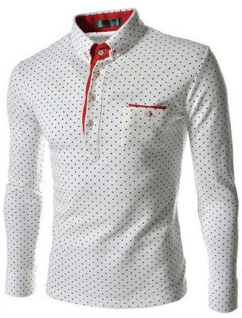 Slim Fit Dress Shirt S Puntíkovým Límečkem