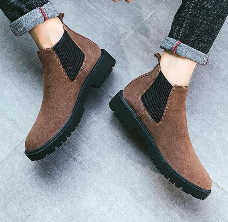 Chelsea Boots Semišové Kůže