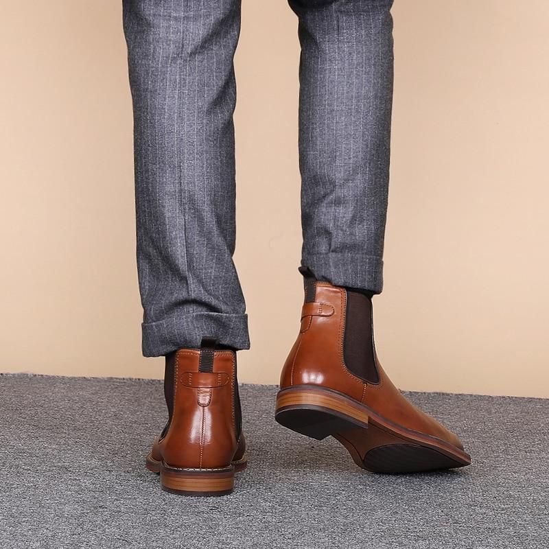 Pánské Kotníkové Boty Martin Chelsea Boots Z Lýtkové Kůže