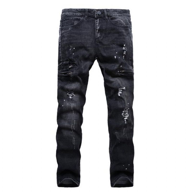 Denim Distressed Black Jeans