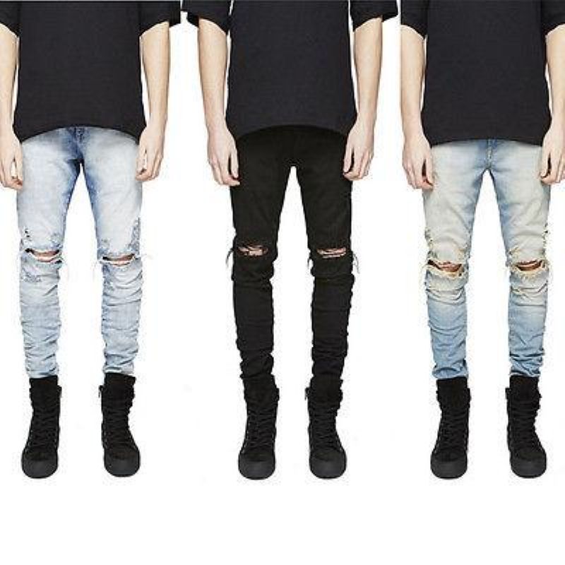 Roztrhané Skinny Biker Destroyed Jeans