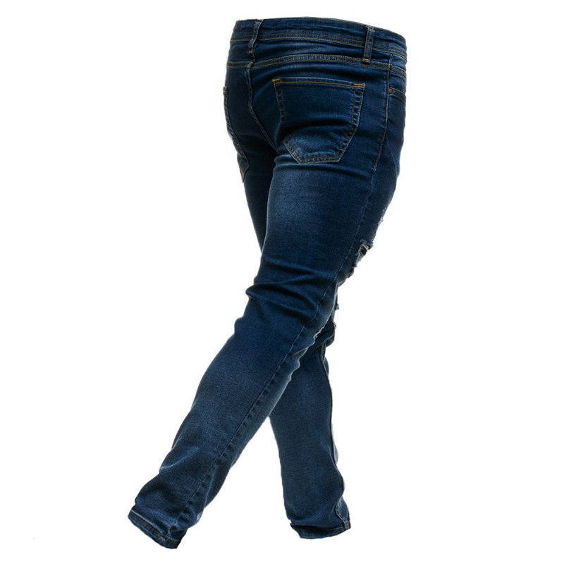 Stylové Dírky Skinny Denim Jeans