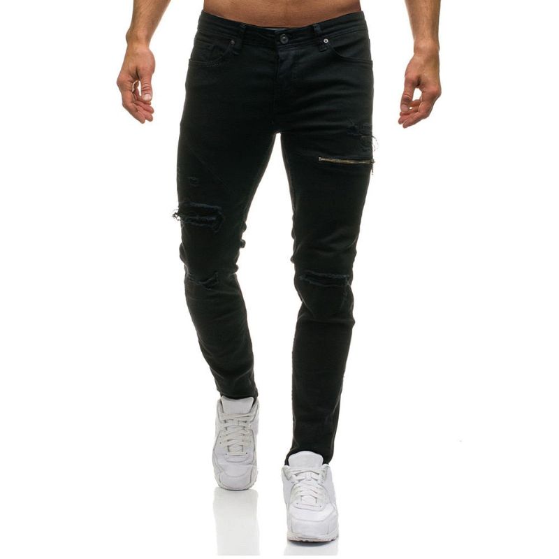 Stylové Dírky Skinny Denim Jeans