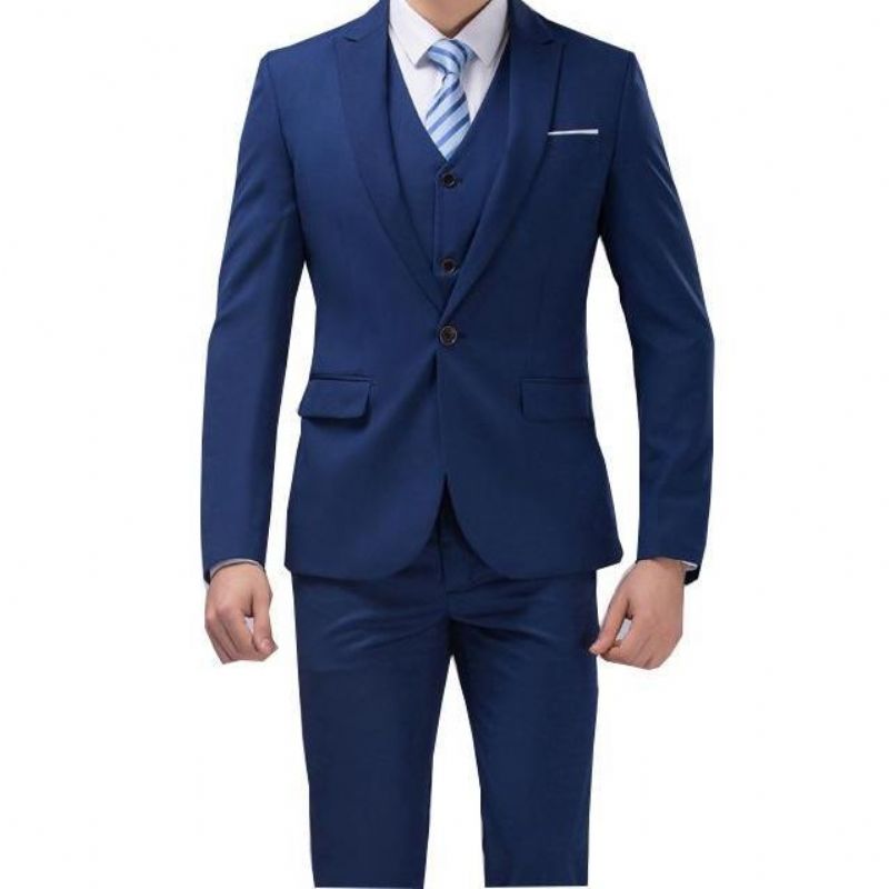 - Luxusní 3dílný Oblek Slim Fit (bunda + Vesta + Kalhoty)