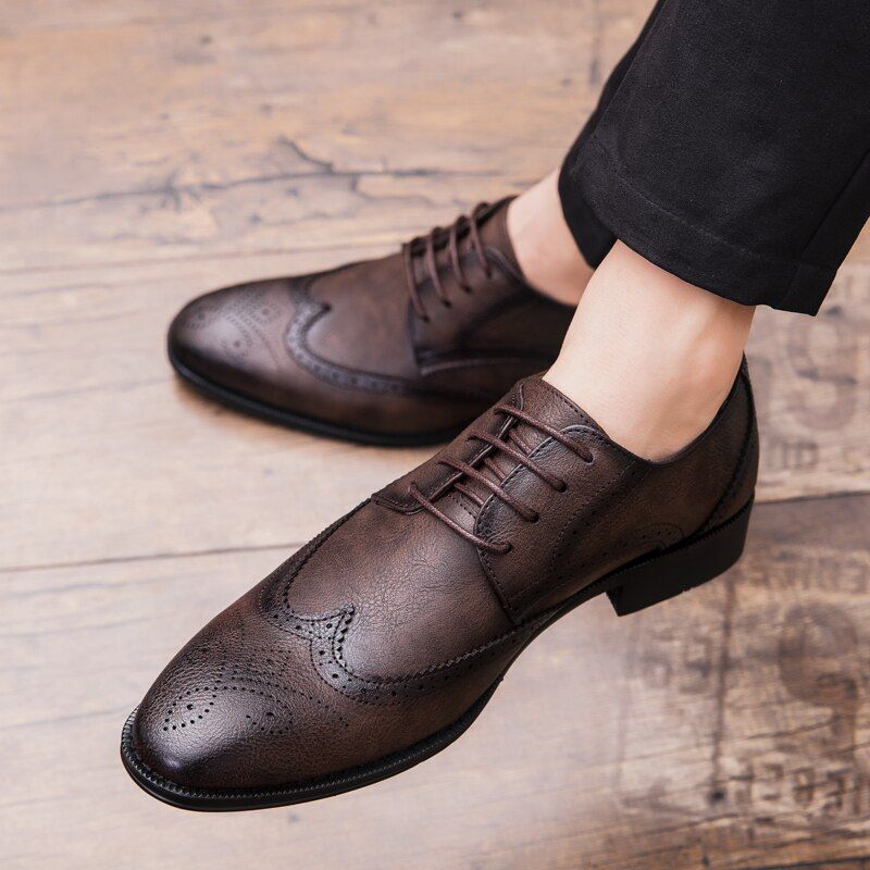 Pánské Retro Brogue Business Oxford Boty