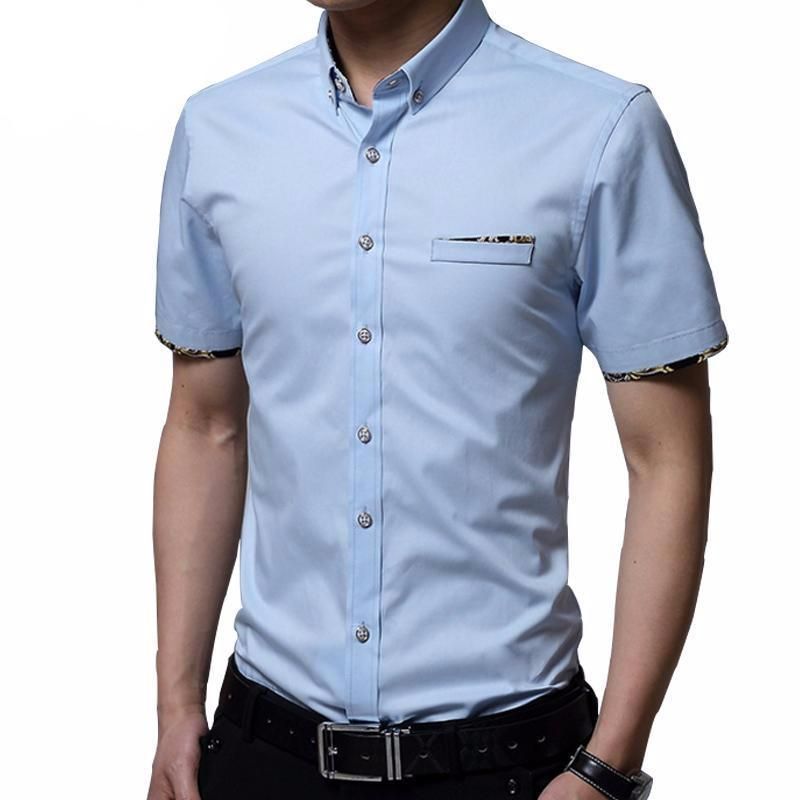 Slim Fit Bavlněná Košile S Krátkým Rukávem