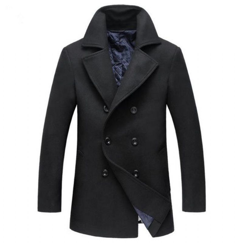 Slim Long Section Business Overcoat