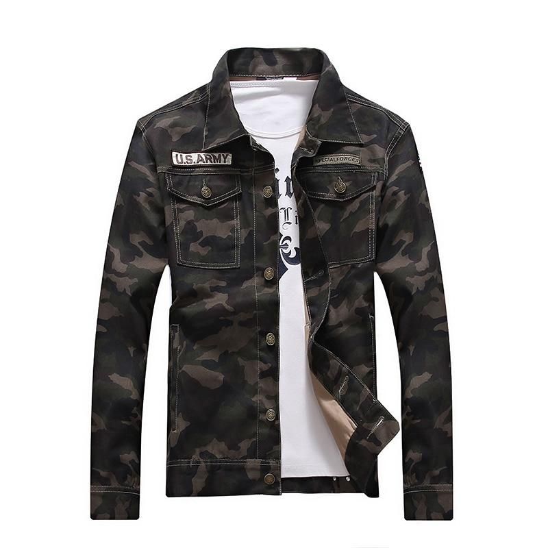 Denim Camouflage Windbreaker Outerwear Jacket