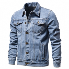 Džínová Klopa Single Breasted Jeans Jacket