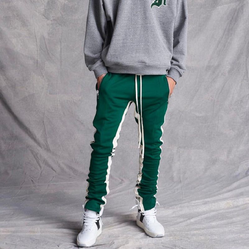 Pruhované Track Long Skinny Joggers