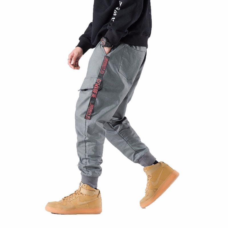 Streetwear Boční Kapsy Stripe Joggers