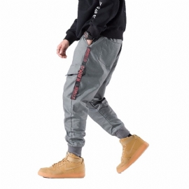 Streetwear Boční Kapsy Stripe Joggers