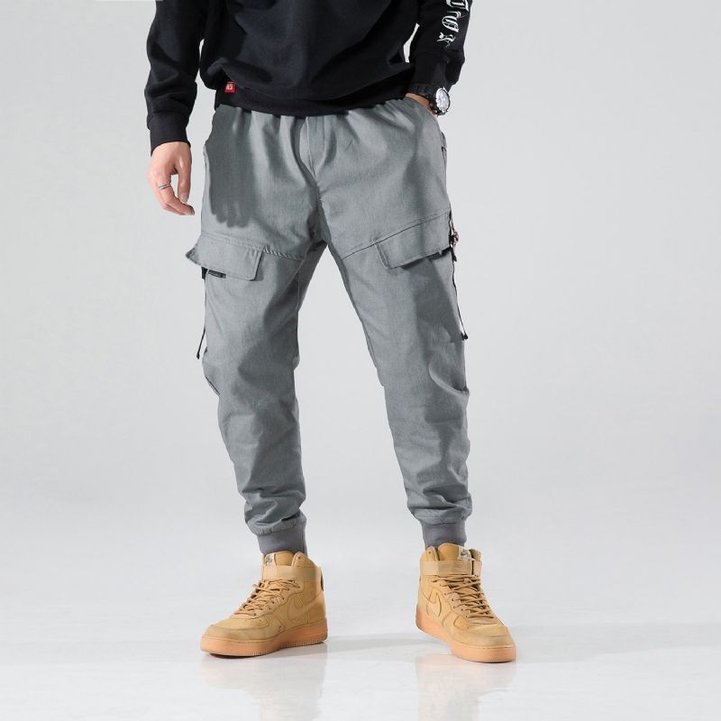 Streetwear Boční Kapsy Stripe Joggers