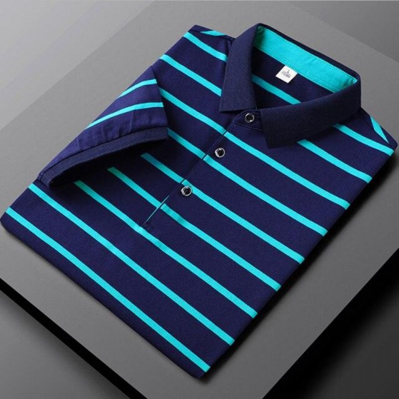 Pruhované Polo Tričko Slim Fit