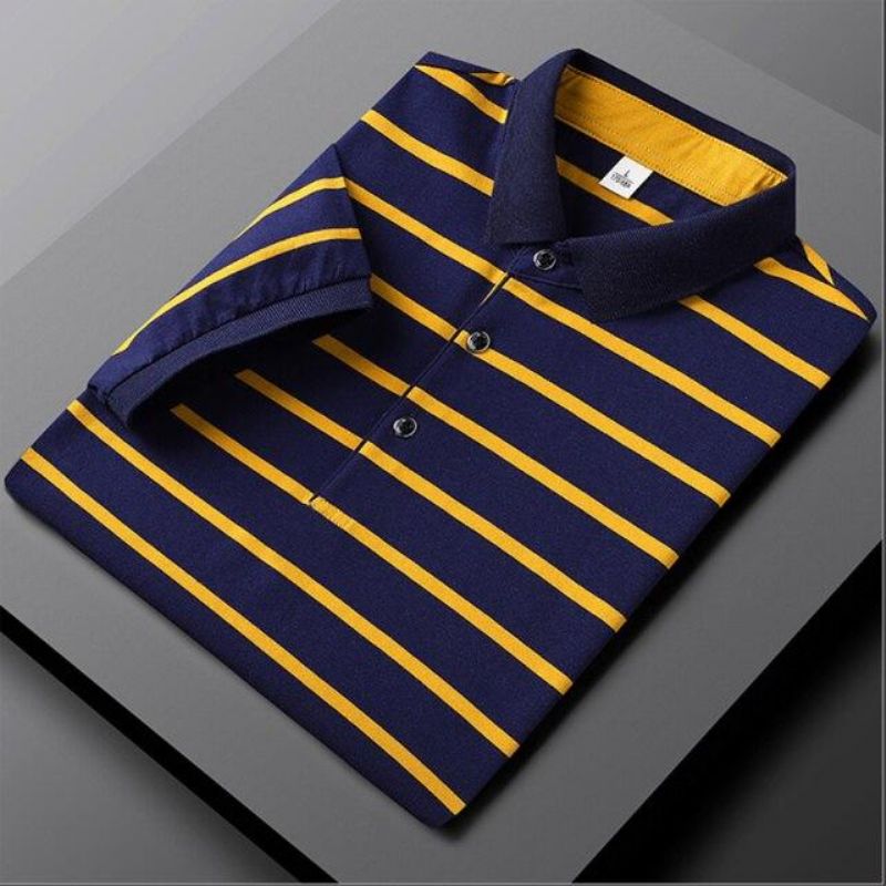 Pruhované Polo Tričko Slim Fit